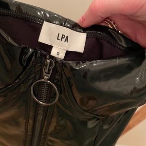 LPA latex black full zip dress with tags - never been worn
